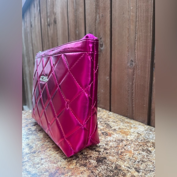 Guess Fuchsia Quilted Cosmetic Bag - Picture 3 of 11